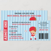 Baseball-Ticket-Geburtstagseinladung individuell a Einladung (Vorne/Hinten)