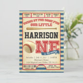 Baseball Ticket Geburtstagsparty Einladung (Stehend Vorderseite)