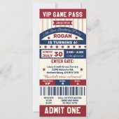 Baseball Ticket Geburtstagsparty Einladung (Vorderseite)