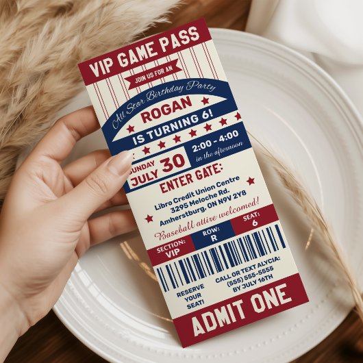 Baseball Ticket Geburtstagsparty Einladung
