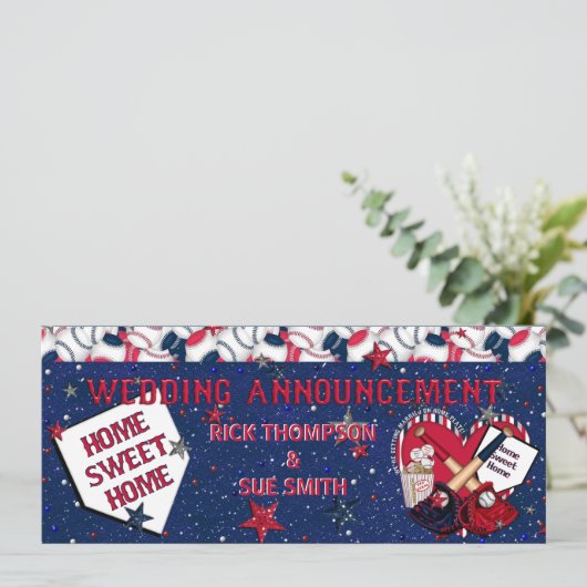 Baseball Ticket Hochzeit Einladung TEMPLATE (Stehend Vorderseite)