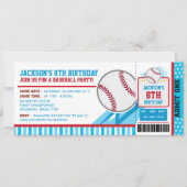 Baseball Ticket Pass Einladung Geburtstag (Vorderseite)