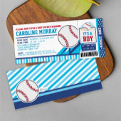 Baseball Ticket Pass Kinderdusche Einladung