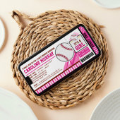 Baseball Ticket Pass Kinderdusche Einladung