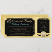Baseball Ticket Retirement Party Einladung (Vorne/Hinten)