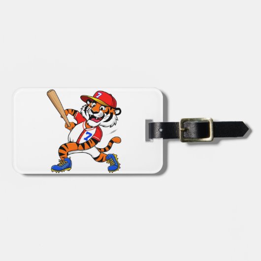 Baseball Tiger Gepäckanhänger (Vorderseite horizontal)