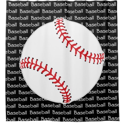 Baseball-Tile-Text-Design-Duschvorhang Duschvorhang (Vorderseite)