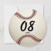 Baseball-Tischnummer Einladung (Rückseite)
