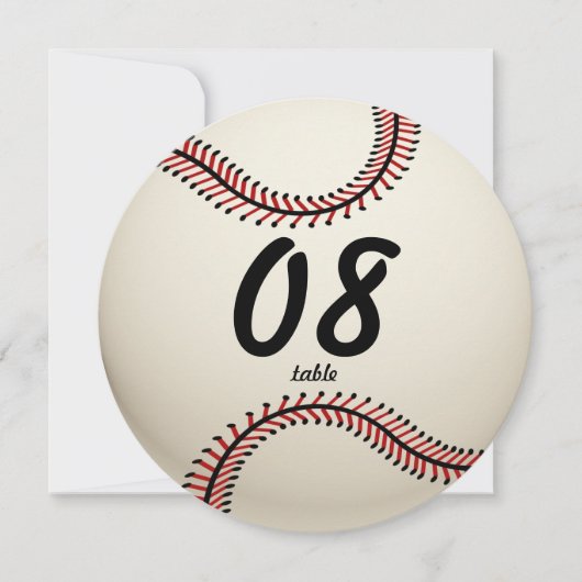 Baseball-Tischnummer Einladung (Vorderseite)