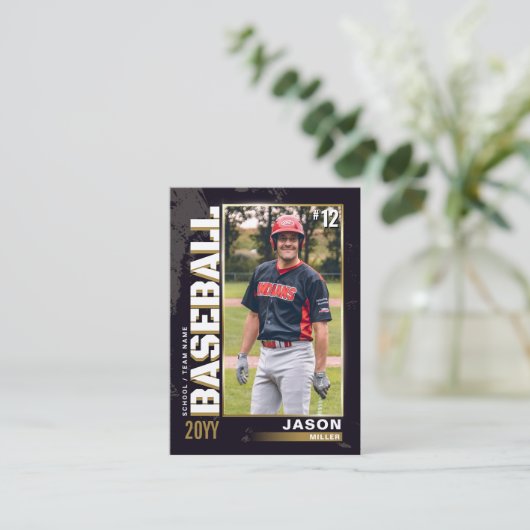 Baseball Trading Card, Baseball Player Card Gold Telefonnummerkarte (Stehend Vorderseite)