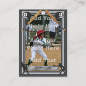 Baseball Trading Card Dark Gray Frt - Benutzerdefi Telefonnummerkarte (Vorderseite)