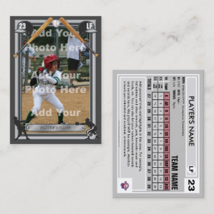 Baseball Trading Card Dark Gray Frt - Benutzerdefi Telefonnummerkarte
