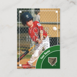 Baseball Trading Card Green Back - Custom Stats Telefonnummerkarte