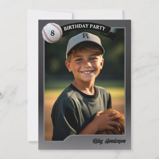 Baseball Trading Cards Geburtstagsparty Einladung