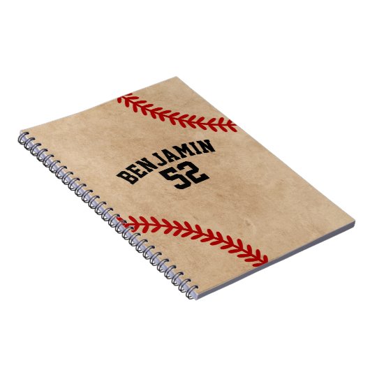 Baseball trägt Baseballtrainer zur Schau Notizblock (Rechte Seite)