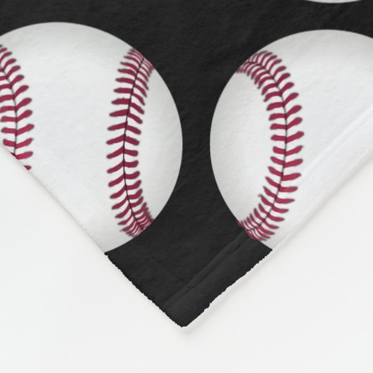 Baseball trägt personalisiertes Schwarz-weißes Rot Fleecedecke (Ecke)