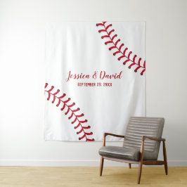 Baseball trägt Thema-Hochzeits-Hintergründe zur Wandteppich