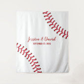 Baseball trägt Thema-Hochzeits-Hintergründe zur Wandteppich (Vorderseite)