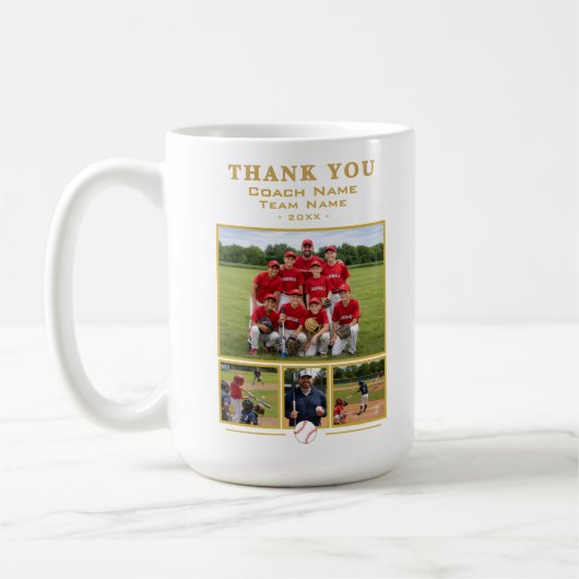 Baseball-Trainer Collage Team 4 Foto Danke Kaffeetasse (Links)