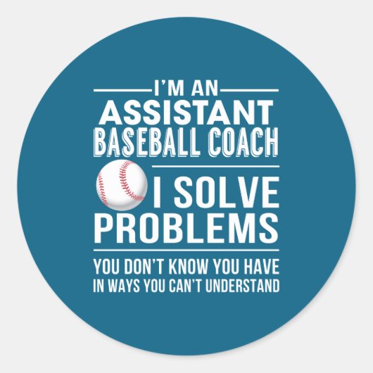Baseball-Trainer löst Problem Runder Aufkleber (Vorderseite)