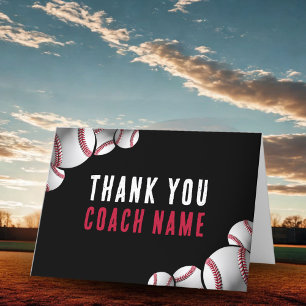 Baseball-Trainer Name  Dankeskarte