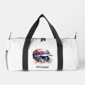 Baseball-Trainerhelm-Name oder eigener Text Duffle Bag (Rückseite)