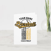 Baseball Trainerteam Ende der Saison Geschenk Ruhe Karte (Vorderseite)