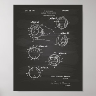 Baseball-Training 1963 Patentkunst - Schultafel Poster