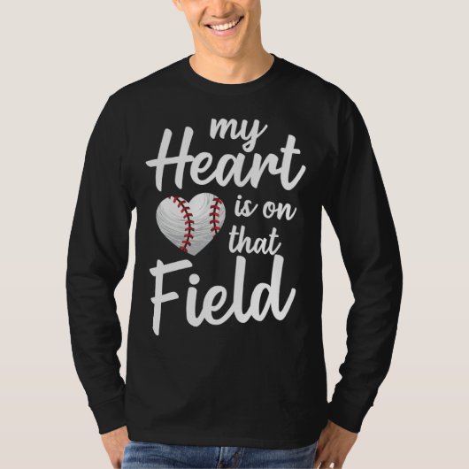 Baseball Training Equipment My Heart Is On That Fi T-Shirt (Vorderseite)
