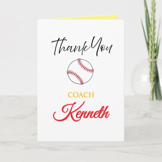 Baseball-Trainingskarte, Dankeschön-Karte Ankündigung (Vorderseite)