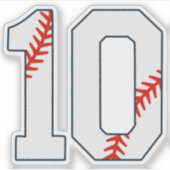Baseball-Trikot Nummer 10 Aufkleber (Vorderseite)