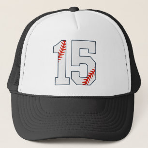 Baseball-Trikot Nummer 15 Truckerkappe