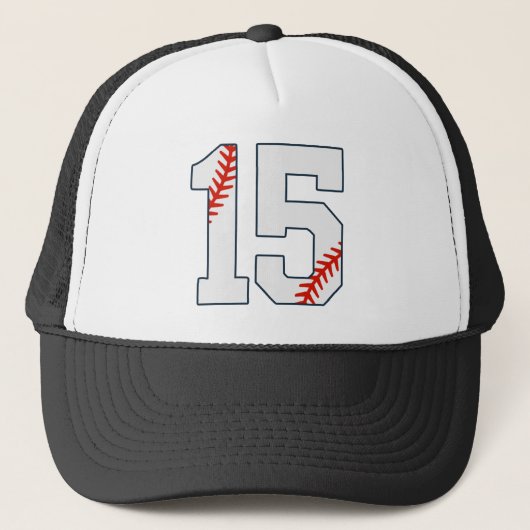 Baseball-Trikot Nummer 15 Truckerkappe (Vorderseite)