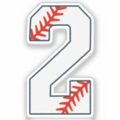 Baseball-Trikot Nummer 2 Aufkleber (Vorderseite)