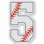 Baseball-Trikot Nummer 5 Aufkleber (Vorderseite)