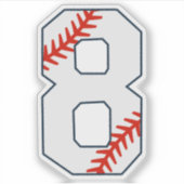 Baseball-Trikot Nummer 8 Aufkleber (Vorderseite)