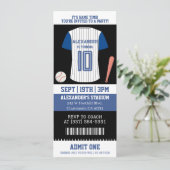 Baseball-Trikot-Ticket Geburtstagsfeier Einladung (Stehend Vorderseite)