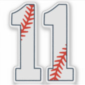 Baseball-Trikotnummer 11 Aufkleber (Vorderseite)