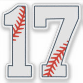 Baseball-Trikotnummer 17 Aufkleber (Vorderseite)
