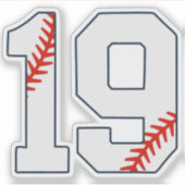 Baseball-Trikotnummer 19 Aufkleber (Vorderseite)