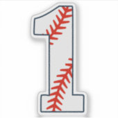 Baseball-Trikotnummer 1 Aufkleber (Vorderseite)
