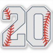 Baseball-Trikotnummer 20 Aufkleber (Vorderseite)
