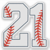 Baseball-Trikotnummer 21 Aufkleber (Vorderseite)