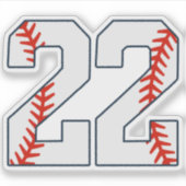 Baseball-Trikotnummer 22 Aufkleber (Vorderseite)