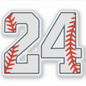 Baseball-Trikotnummer 24 Aufkleber (Vorderseite)
