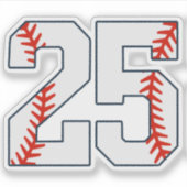 Baseball-Trikotnummer 25 Aufkleber (Vorderseite)