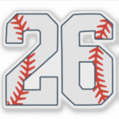 Baseball-Trikotnummer 26 Aufkleber (Vorderseite)
