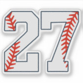 Baseball-Trikotnummer 27 Aufkleber (Vorderseite)