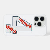 Baseball-Trikotnummer 4 iPhone Hülle (Rückseite (Horizontal))