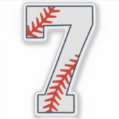 Baseball-Trikotnummer 7 Aufkleber (Vorderseite)